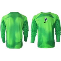 Camisa de time de futebol França Goleiro Replicas 2º Equipamento Mundo 2022 Manga Comprida